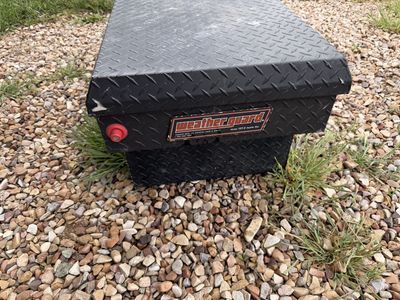 Weather Guard 127-5 Black Aluminum Diamond Plate Truck Tool Box - Model 127-5 Saddle Box