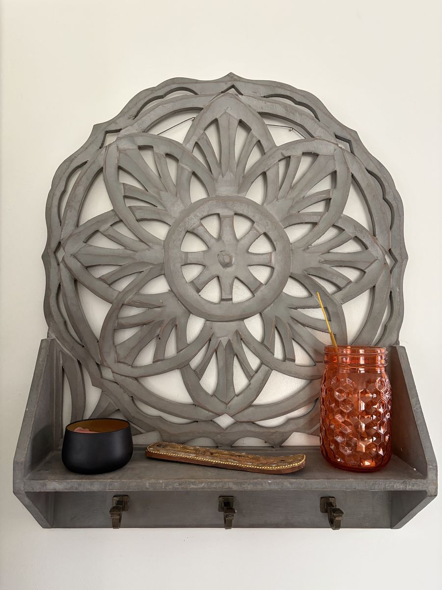 Decorative Hanging Wall Shelf with Hooks