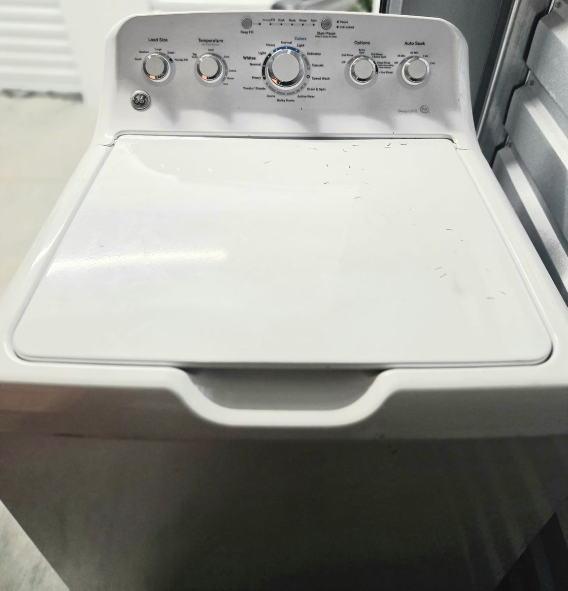 GE White Top Load Washer and Electric Dryer Set