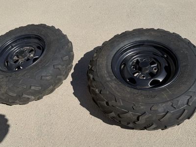 Two ATV Tires and Wheels