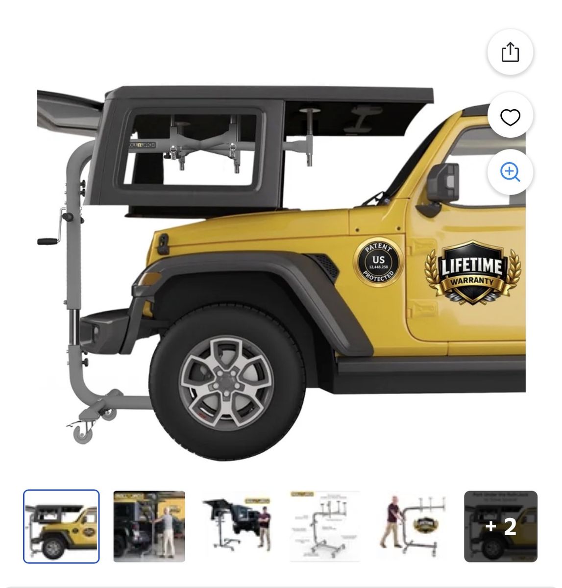 RollnJack One Person Jeep Hardtop Removal Lift System
