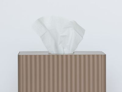 Fluted Rectangle Tissue Box Cover Fawn Taupe Modern Decor The Balm Home