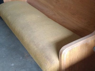 Vintage Solid Wood Church Pew Bench with Padded Seat - Rustic Farmhouse Seating
