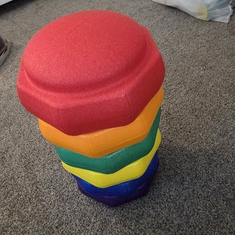 Kids Rainbow Color Stepping Play Stones