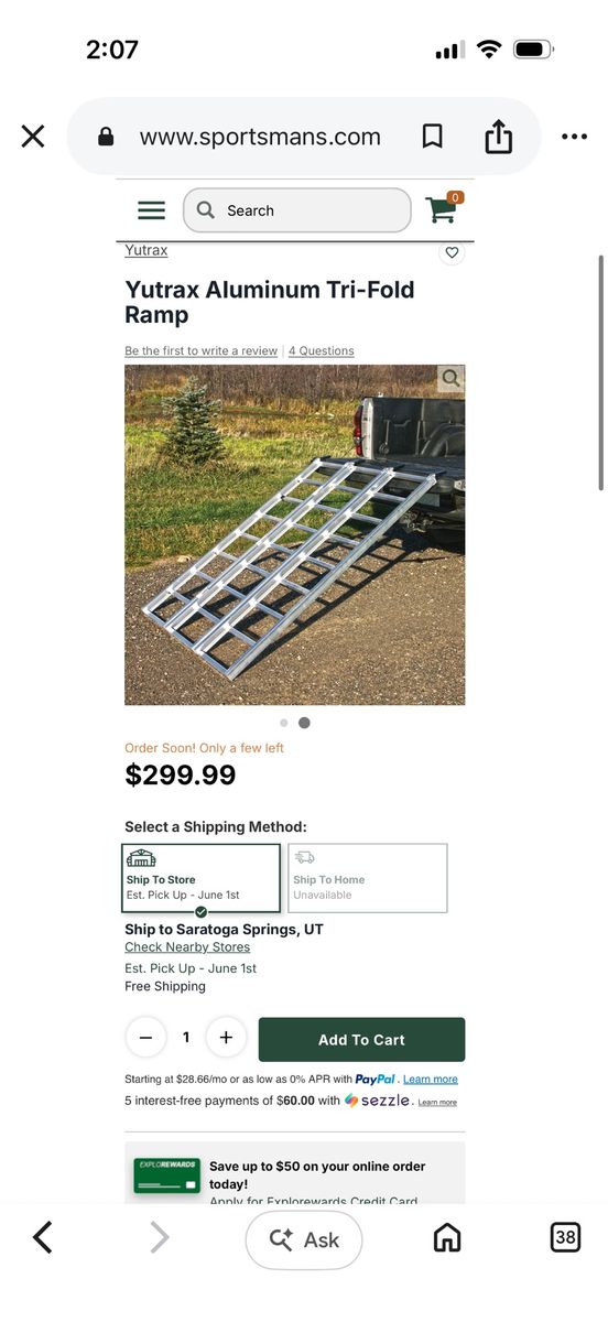 Tri-Fold Atv Loading Ramp