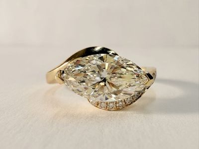 Bypass style Marquise Cut Lab Grown Diamond Ring