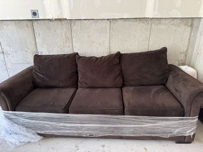 8 ft. Brown Corduroy Couch