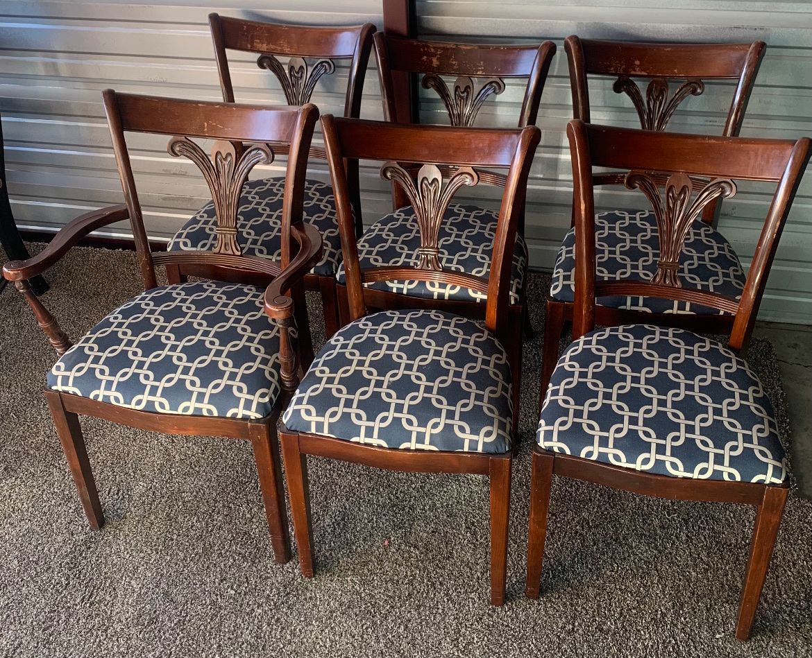 RARE TELL CITY DINING CHAIRS FLUER DE LUER MAHOGAN
