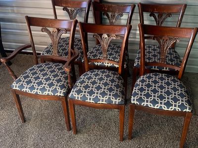 RARE TELL CITY DINING CHAIRS FLUER DE LUER MAHOGAN