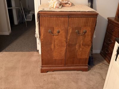 Vintage Wooden Cabinet - Ornate Hardware, Storage for Any Room