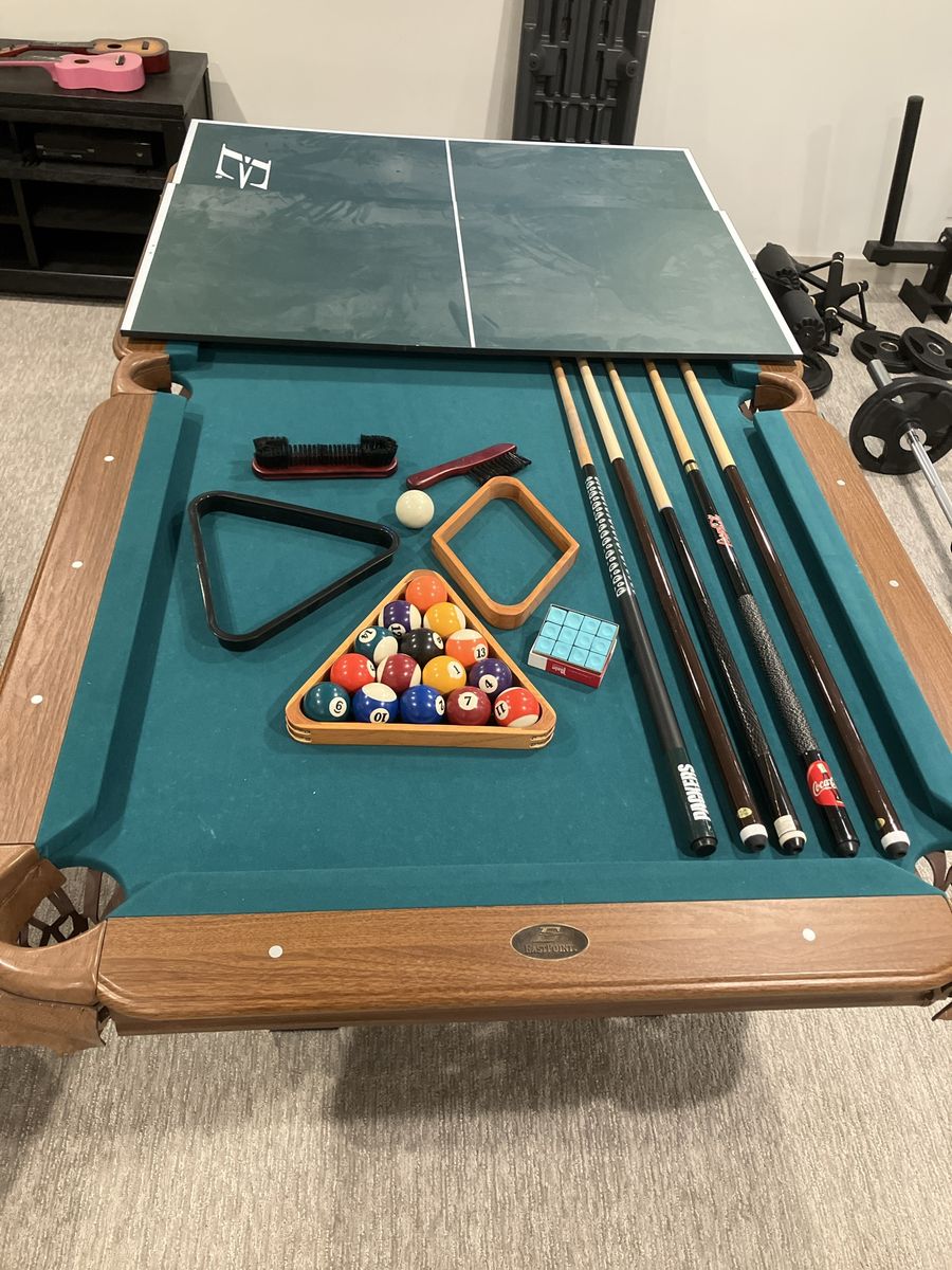 Pool table with ping pong table top