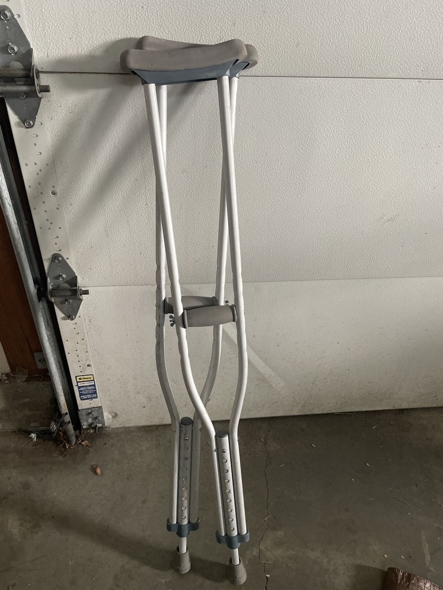 Adjustable Aluminum Crutches with Comfortable Padding - Used, Great Condition