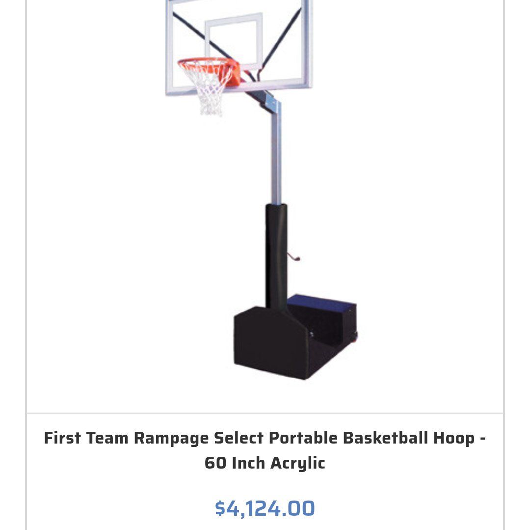 Free!  First Team Rampage Professional Basketball Standard (hoop) Adjustable