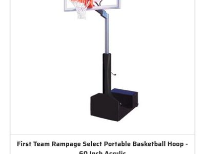Free! First Team Rampage Professional Basketball Standard (hoop) Adjustable