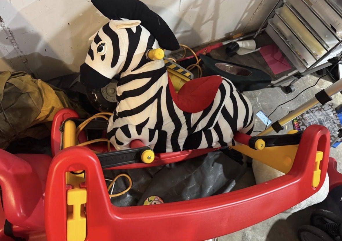 Vintage today’s kids rocking zebra 