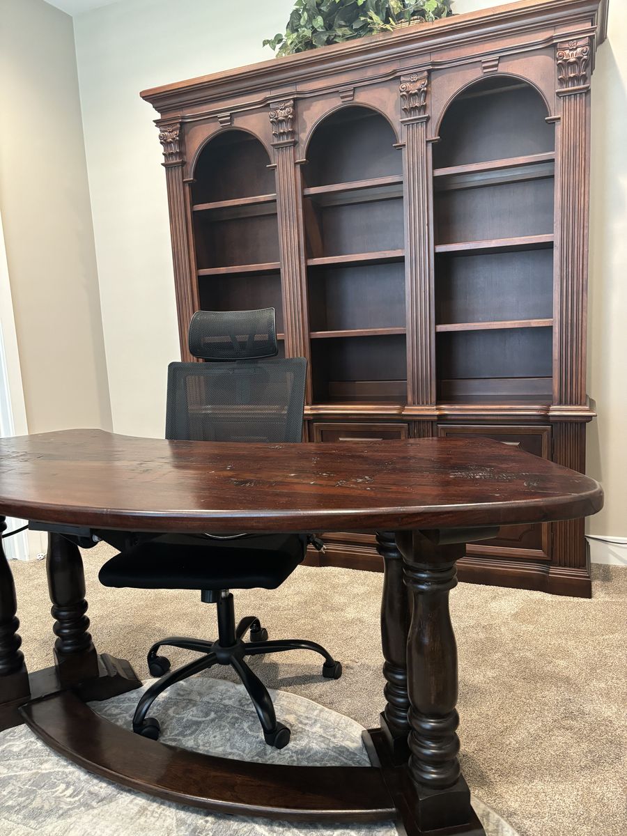 Executive Desk and Bookcase