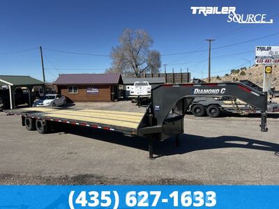 8.5x35 Diamond C FMAX-HDT 212 Gooseneck Hydraulic Dovetail Equipment Trailer - 25.9K GVWR - Hydraulic Jack(s)