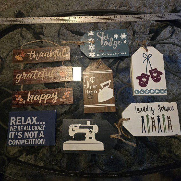 Wood Decor Signs Christmas Laundry Thanksgiving