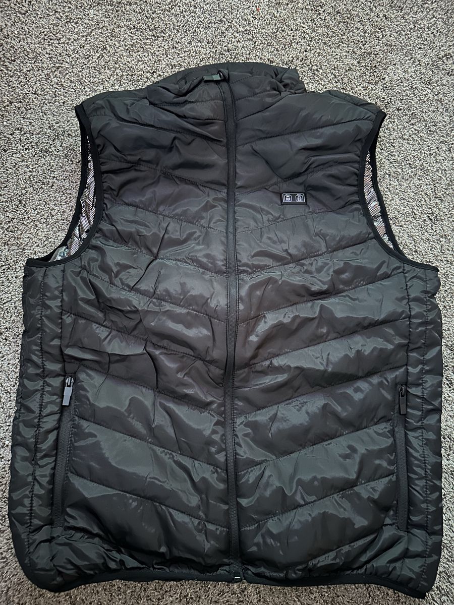 BZGG Unisex 3XL Black Heated Puffer Gilet - USB Powered