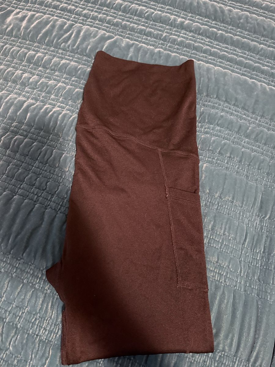 Time and Tru Maternity Leggings L (12-14) Black Nylon/Spandex Blend