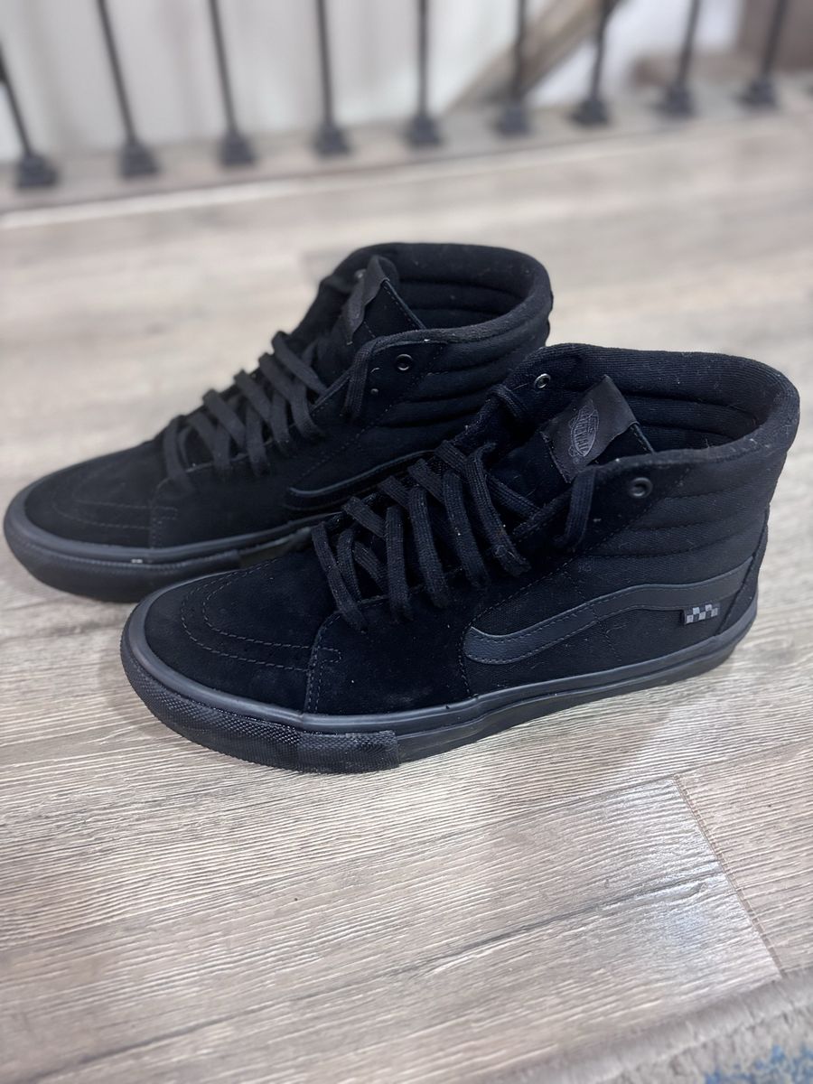 Vans Sk8-Hi Pro Skate Shoes - Black Suede High Tops - Men's Size 12