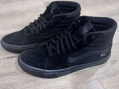 Vans Sk8-Hi Pro Skate Shoes - Black Suede High Tops - Men's Size 12