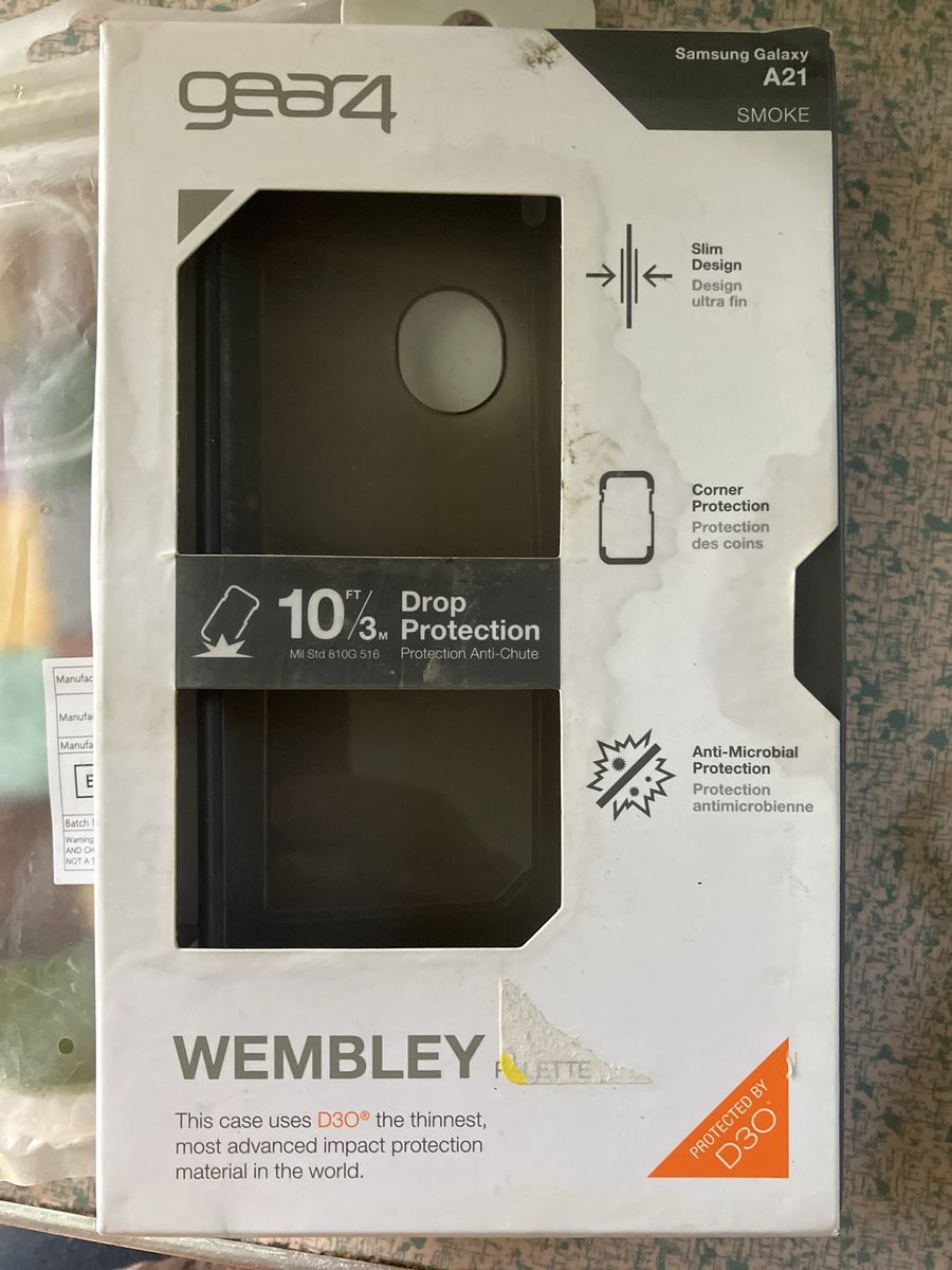 Gear4 Wembley Case for Samsung Galaxy A21 - Smoke, 10ft Drop Protection, Slim, Anti-Microbial