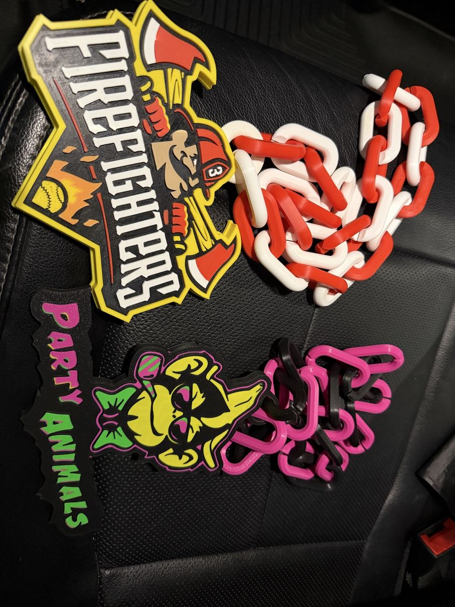 Savanah, banana baseball, chains and badges. Firefighters, party animals.