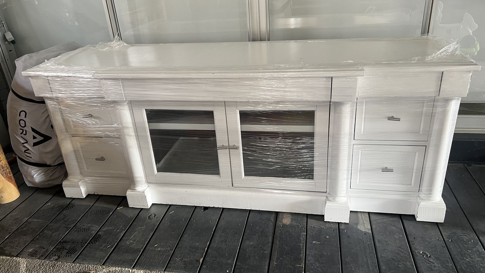 Painted TV Stand Good Condition Solid Wood