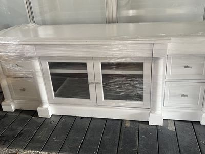 Painted TV Stand Good Condition Solid Wood