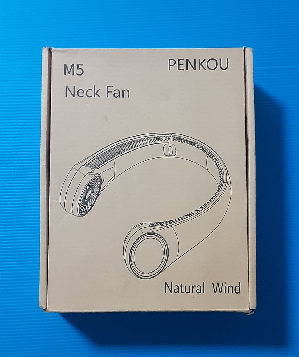 New Portable 3-Speeds Hands Free 360° Natural Wind Personal Neck Cooling Fan with 3600mAh Rechargeable Battery - White
