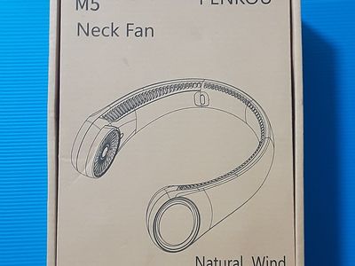 New Portable 3-Speeds Hands Free 360° Natural Wind Personal Neck Cooling Fan with 3600mAh Rechargeable Battery - White