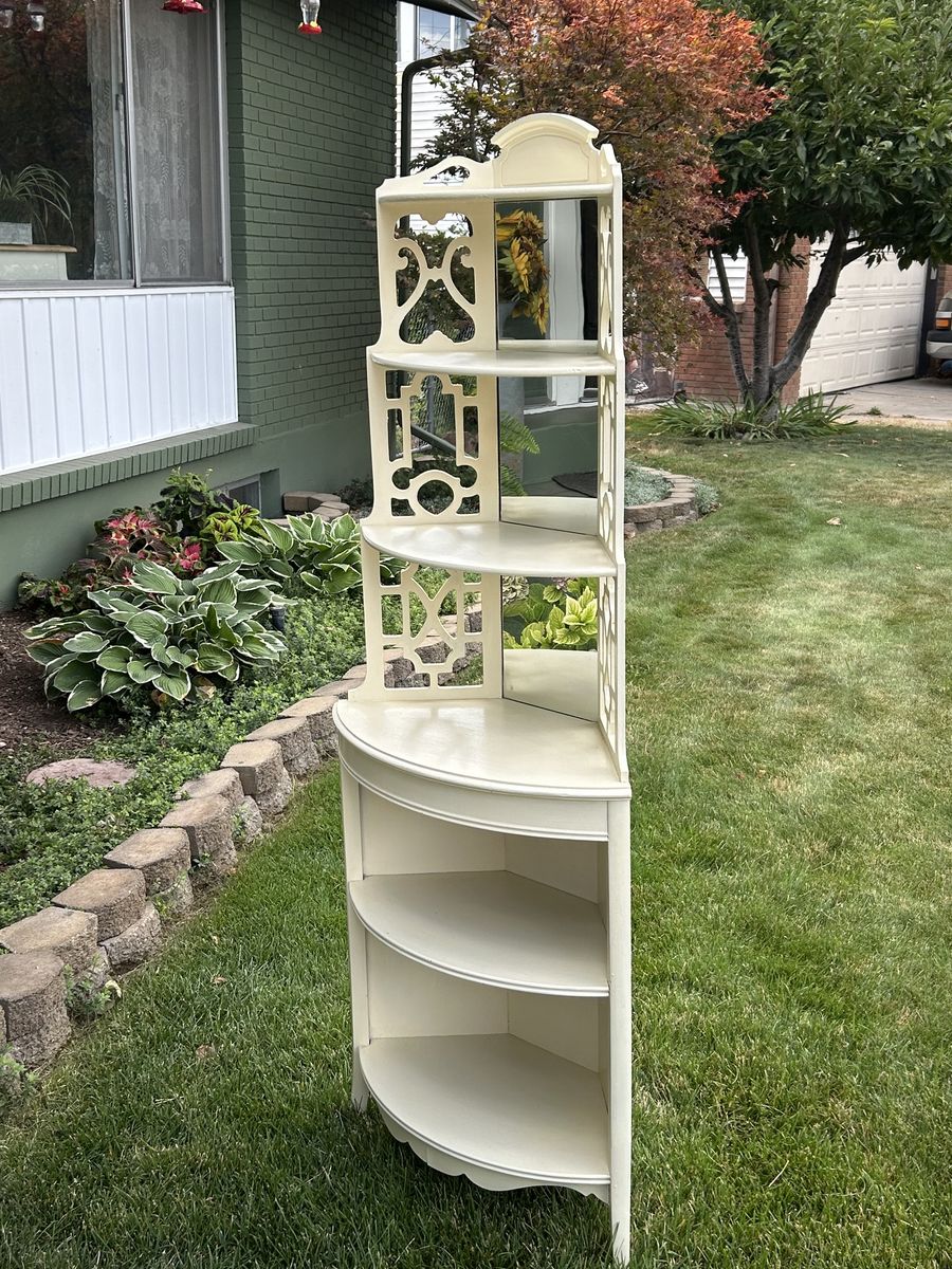 Vintage Corner Mirrored 6-Tier Etagere