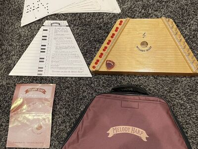 Melody Harp with Sheet Music (70) and Case