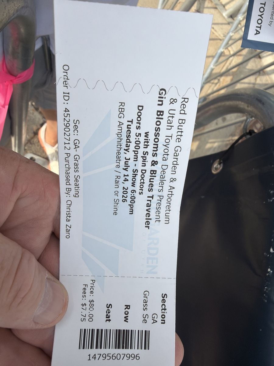 2 Red Butte Garden Concert Tickets: Gin Blossoms, Blues Traveler & Spin Doctors, July 14, 2026