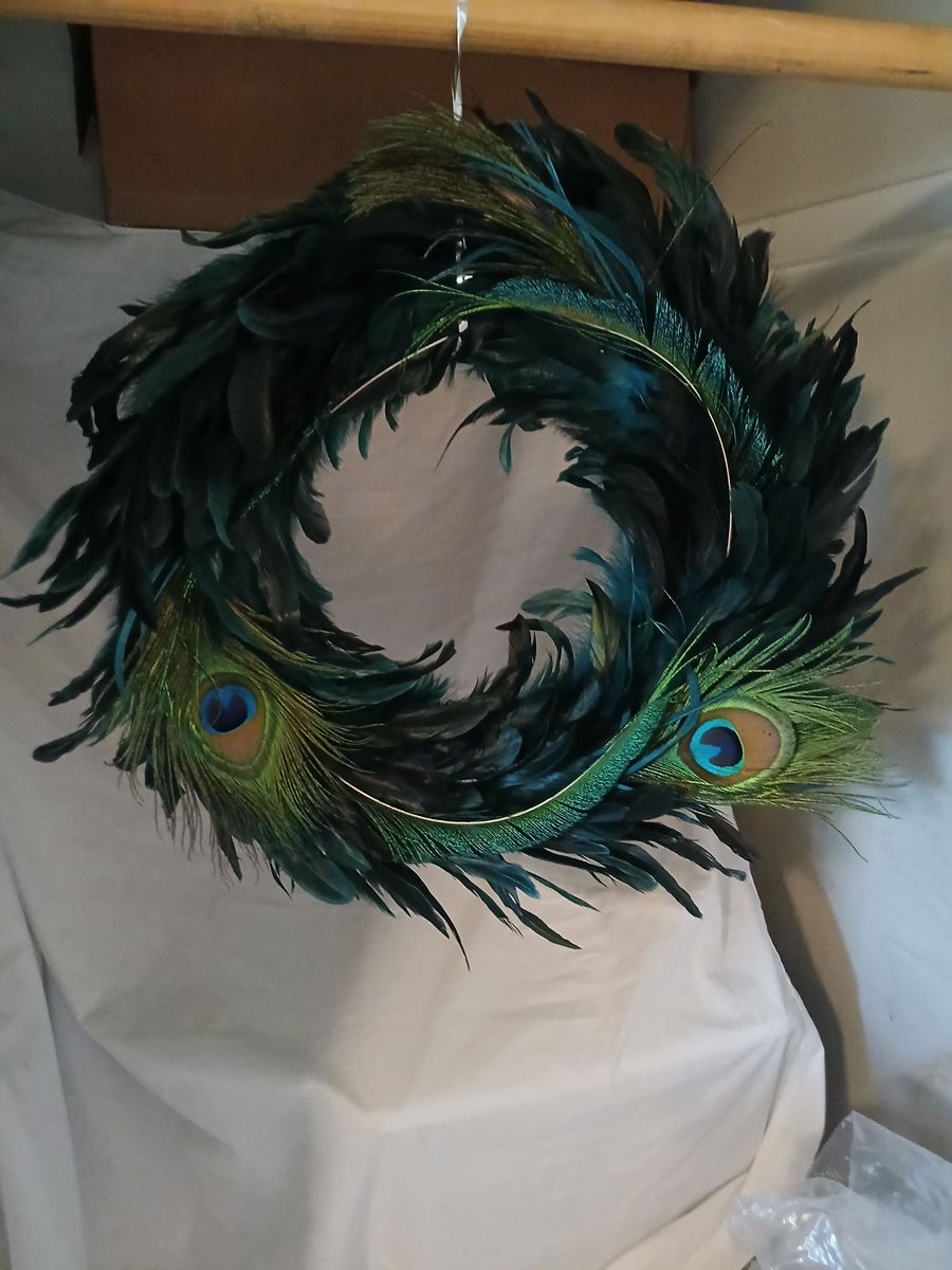 Peacock feather wreaths