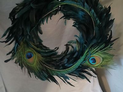Peacock feather wreaths