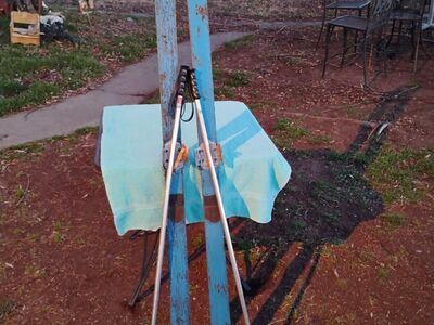 Antique/Vintage Ski's With Poles, Decor Blue