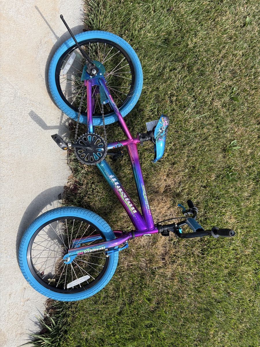 Illusion 18" Kids BMX Bike with Blue Tires, Teal and Purple Fade Frame