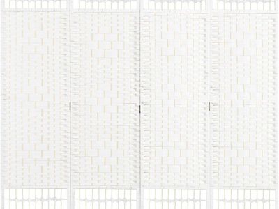 HOMCOM 4 Panel Room Divider, Wave Fiber, White