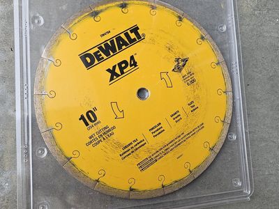dewalt xp4 dw4764 wet cutting tile 10" blade