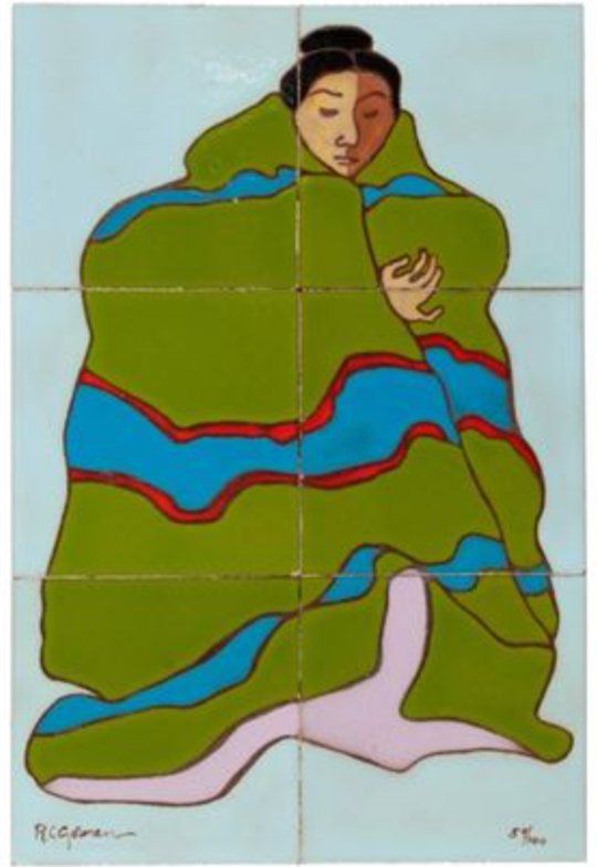 R.C. Gorman Native American Tile "Puzzle" With Six Tiles Limited #/100
