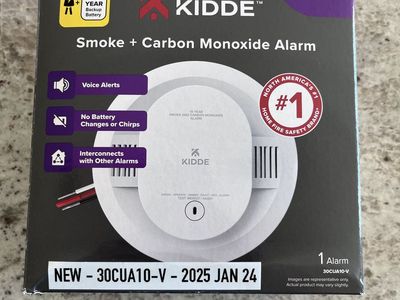 NEW Kidde Combo Smoke & CO Detectors - Interconnect Hardwired 10-Year Battery Voice Alerts 30CUA10-V
