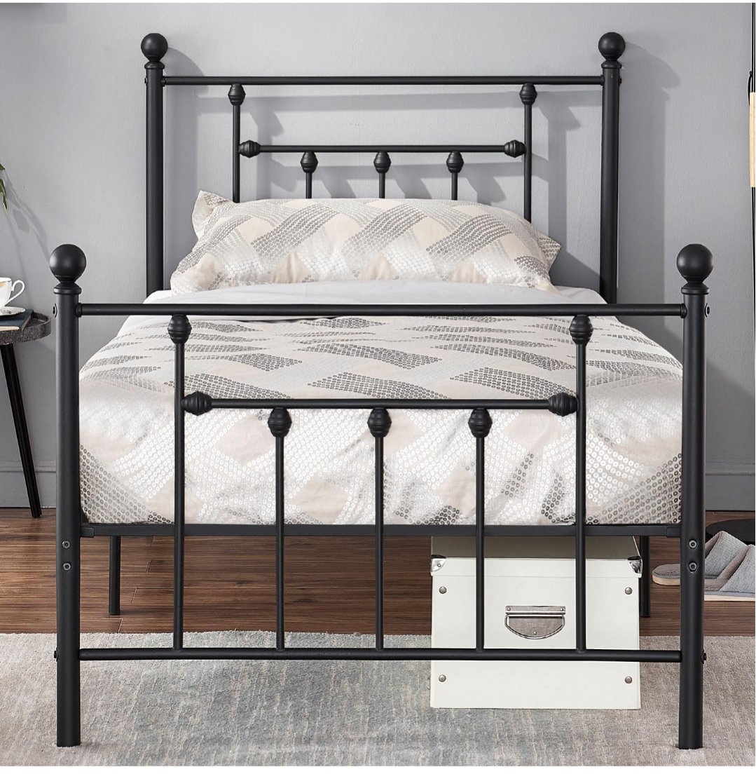 Twin mattress and bed frame