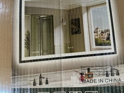 Brand New 96" x 36" LED Bathroom Vanity Mirror- Black Framed