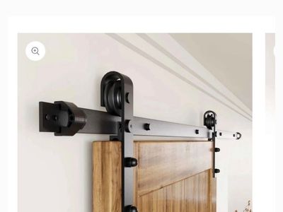 Indoor J-strap Single Barn Door Hardware Kit Black 72" HBD1P-72