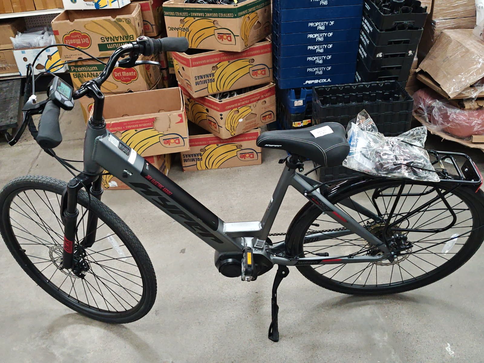 Hyper E-Ride City Electric Bike 36V Grey Step-Through Commuter