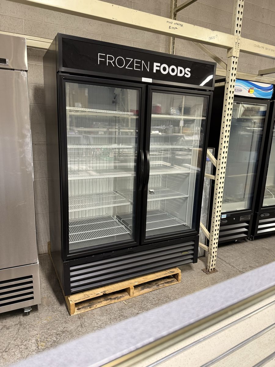 True Brand 2 door freezer in excellent condition next to new model #GDM-49-HC ,208-230 Volts single phase