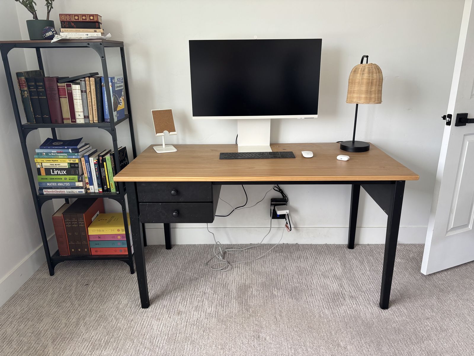 Ikea Wood Desk with Drawers