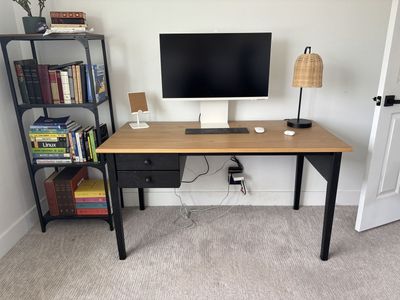 Ikea Wood Desk with Drawers